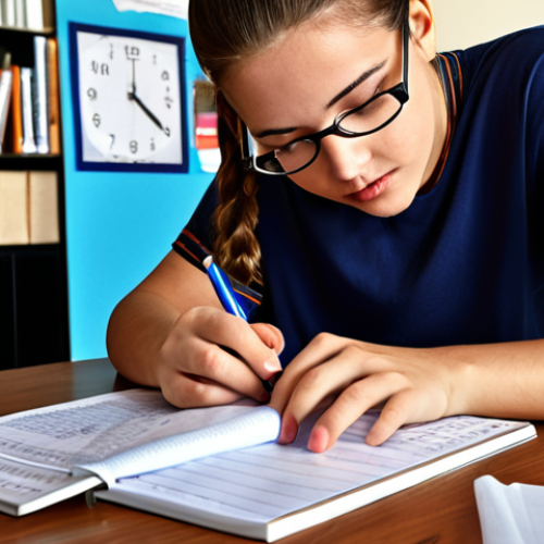 Home 11 **Image Prompt:** A person studying diligently, surrounded by books and study materials, with a visible time table and notes, feeling positive and confident about their gas certificate exam preparation.