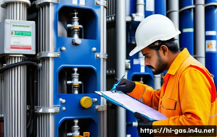 가스 자격증과 관련된 법령 해설 - A professional Indian gas technician wearing certified safety gear including a helmet, gloves, and p...